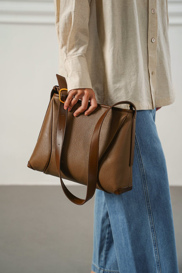 BROWN RUMELI SHOULDER BAG