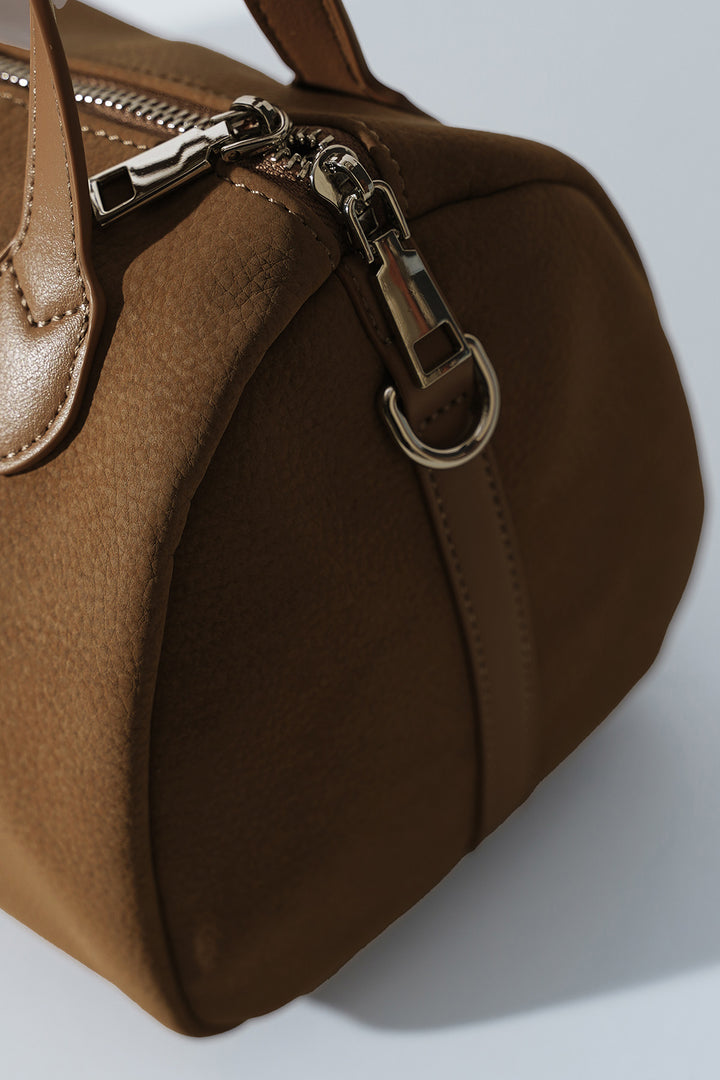 TAUPE CROSSROADS SHOULDER BAG