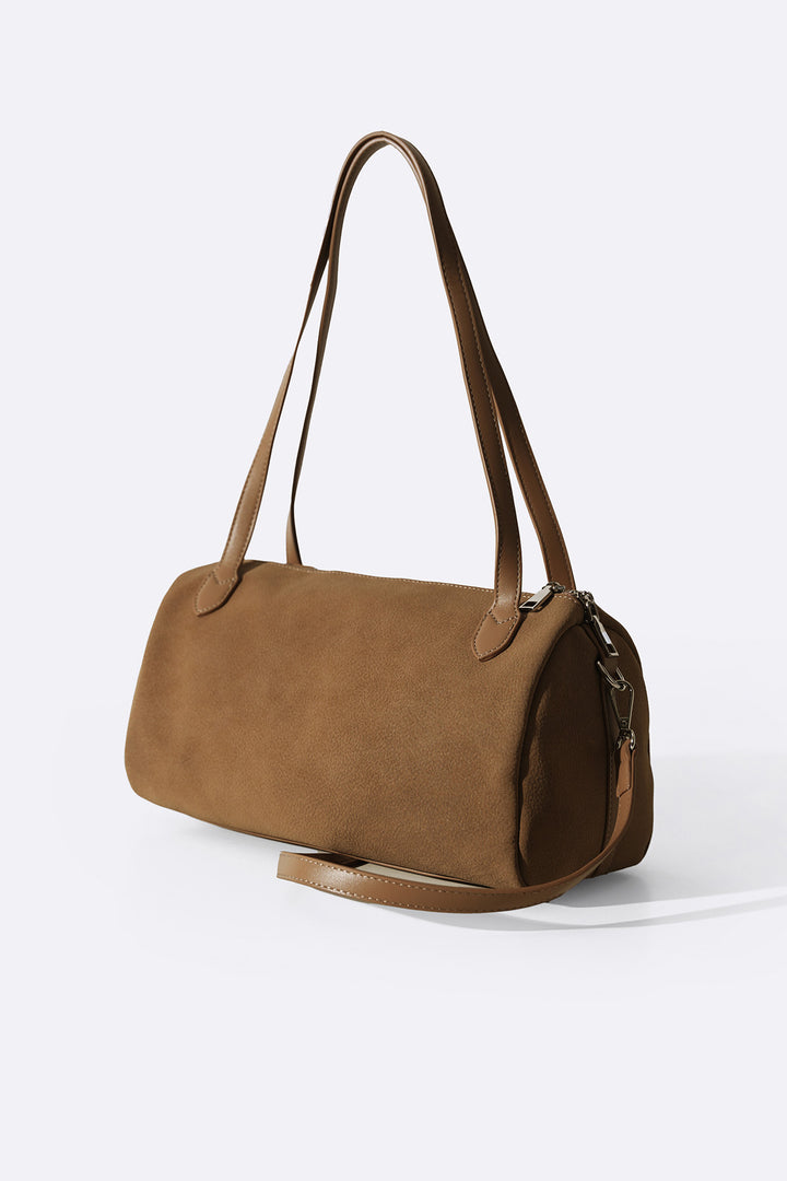 TAUPE CROSSROADS SHOULDER BAG