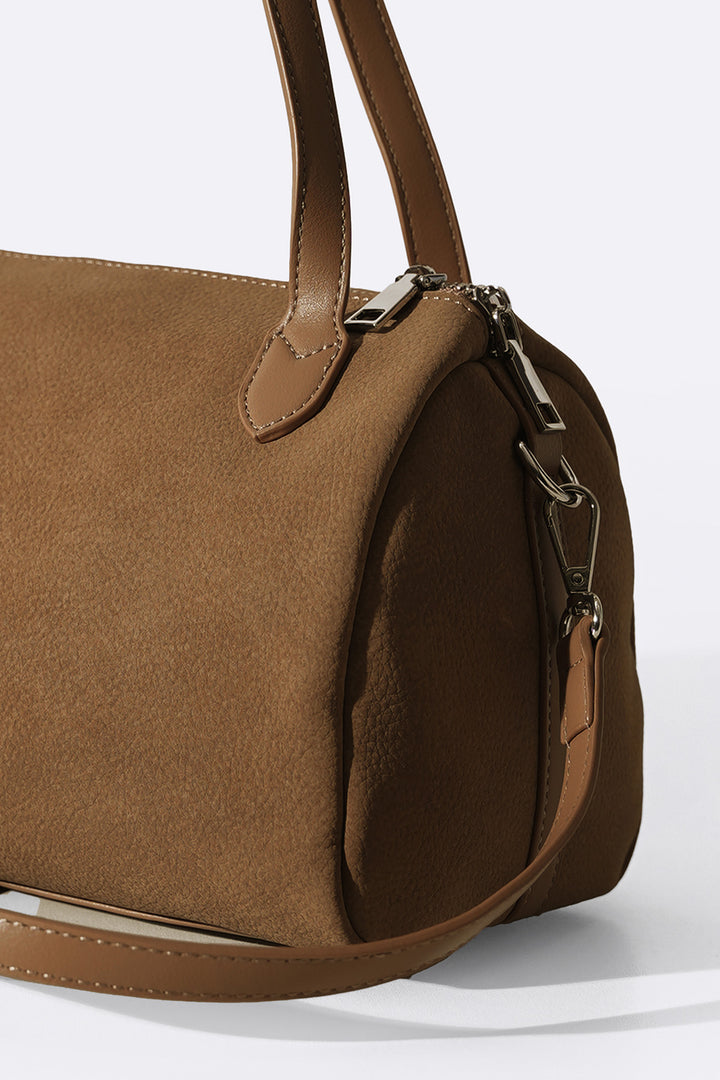 TAUPE CROSSROADS SHOULDER BAG