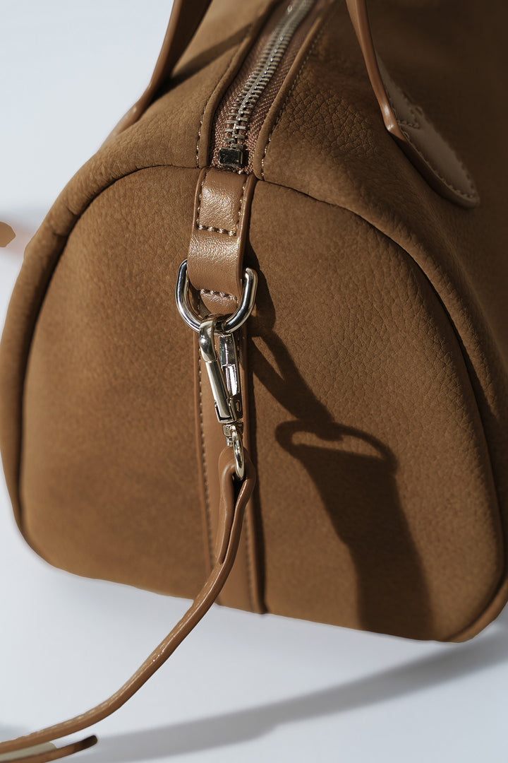 TAUPE CROSSROADS SHOULDER BAG