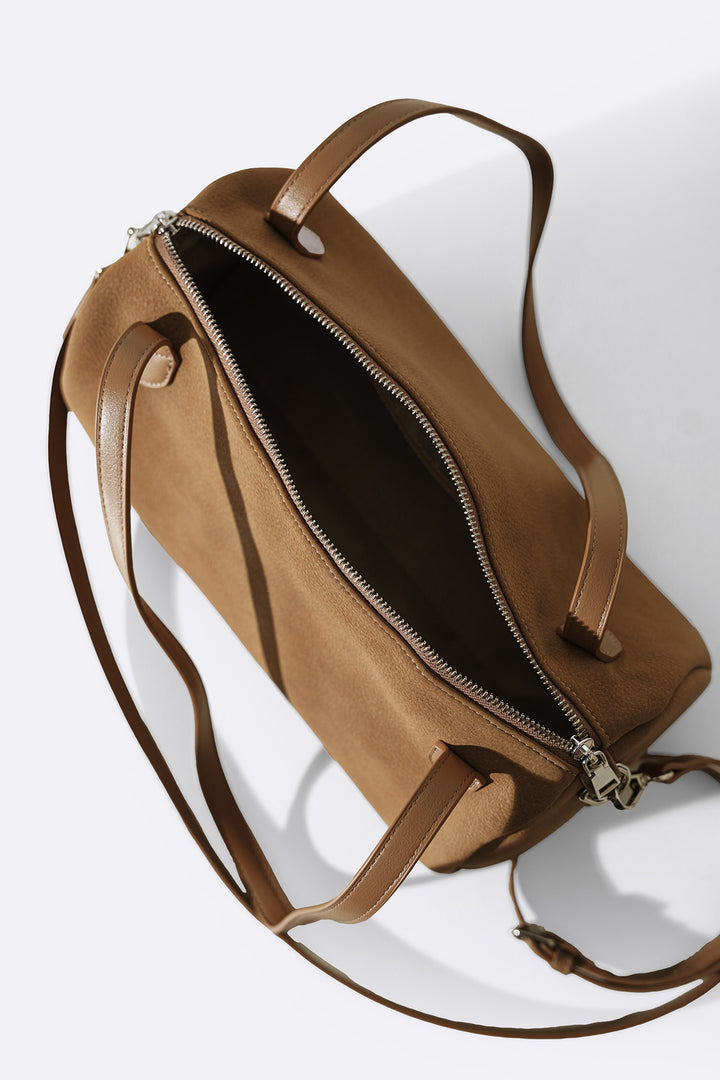 TAUPE CROSSROADS SHOULDER BAG