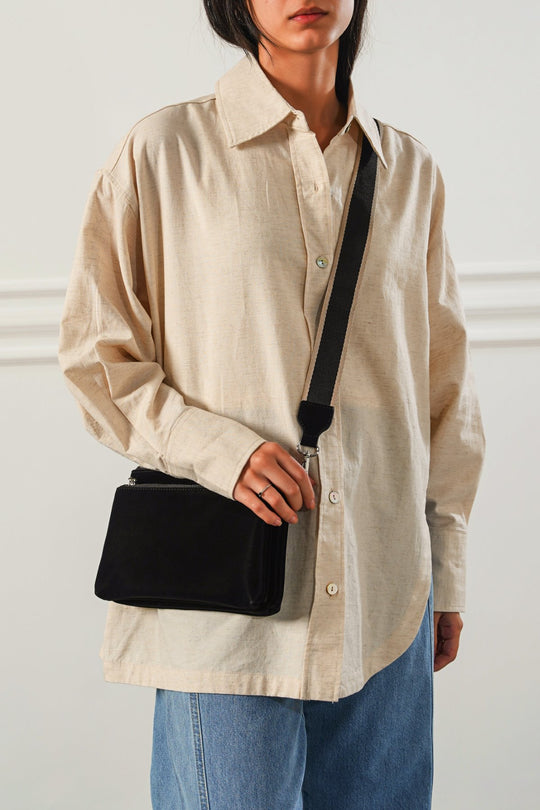 BLACK VELVET PEACH CROSSBODY