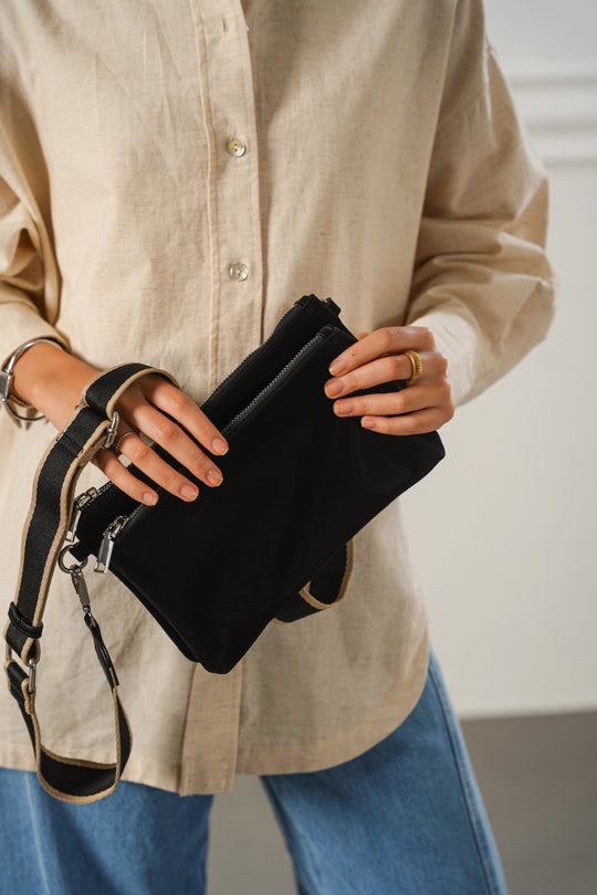 BLACK VELVET PEACH CROSSBODY