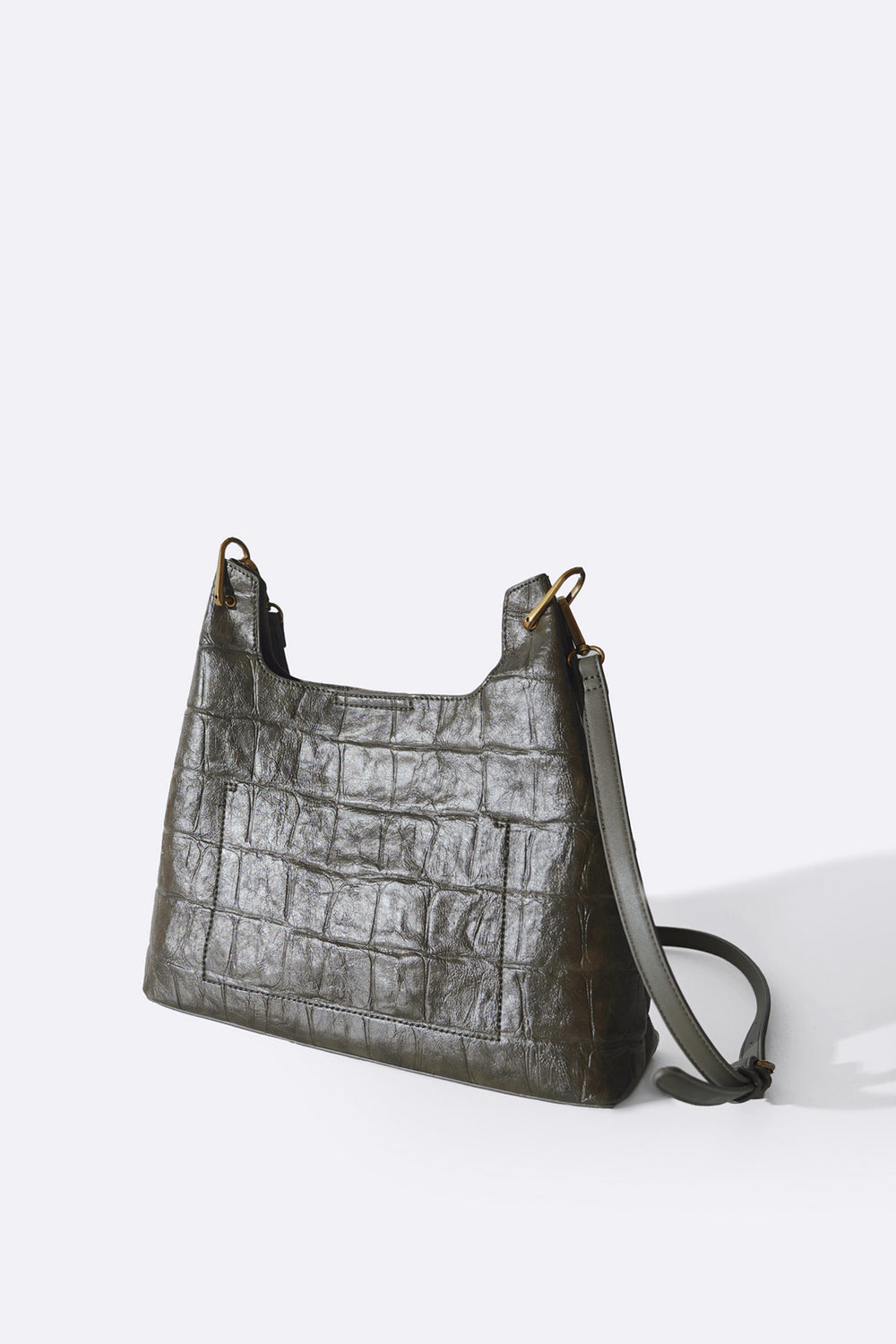 OLIVE CARMO EMBOSSED SHOULDER BAG