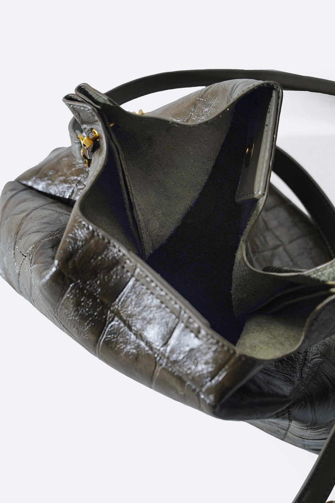 OLIVE CARMO EMBOSSED SHOULDER BAG