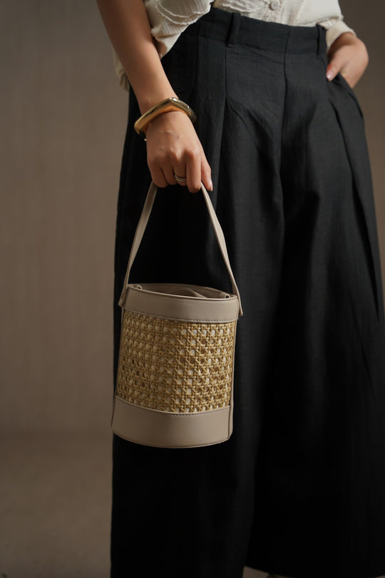 TAUPE TROPICANA BUCKET BAG