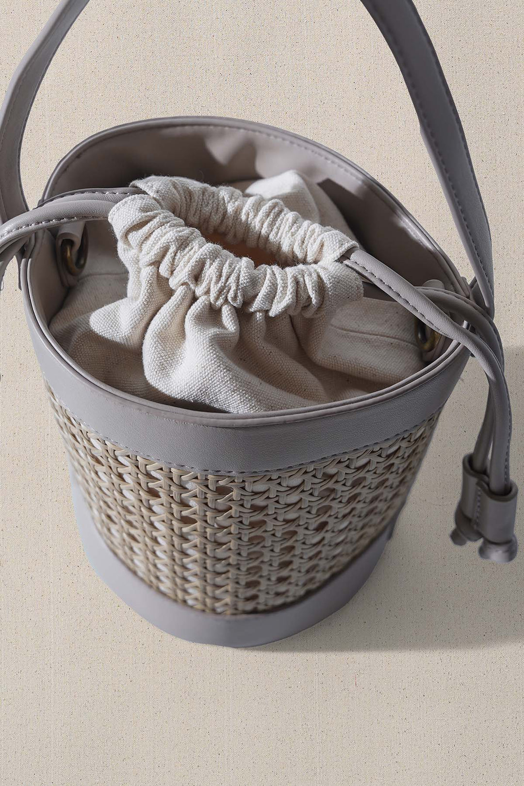 TAUPE TROPICANA BUCKET BAG