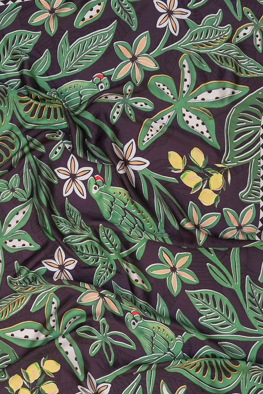 BLACK WILDFLOWER BLACK SCARF