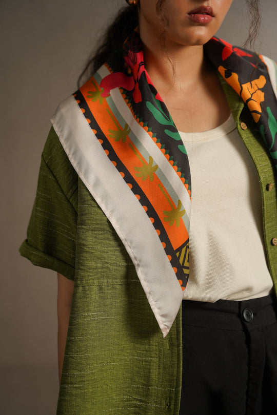 BLACK SUN DIAL SCARF