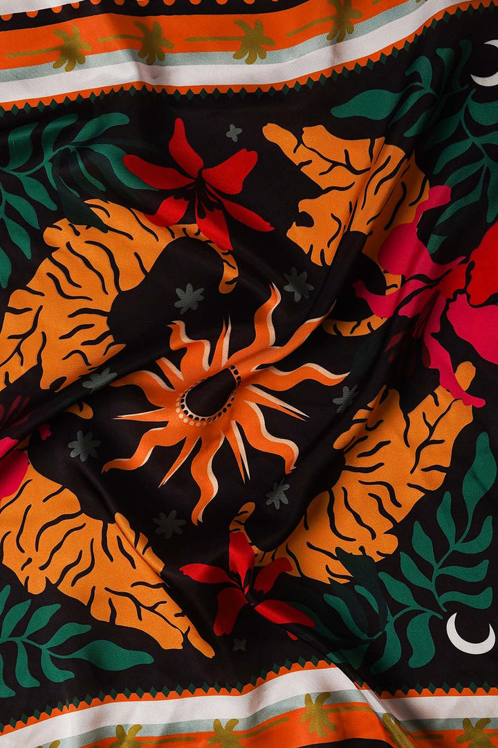 BLACK SUN DIAL SCARF