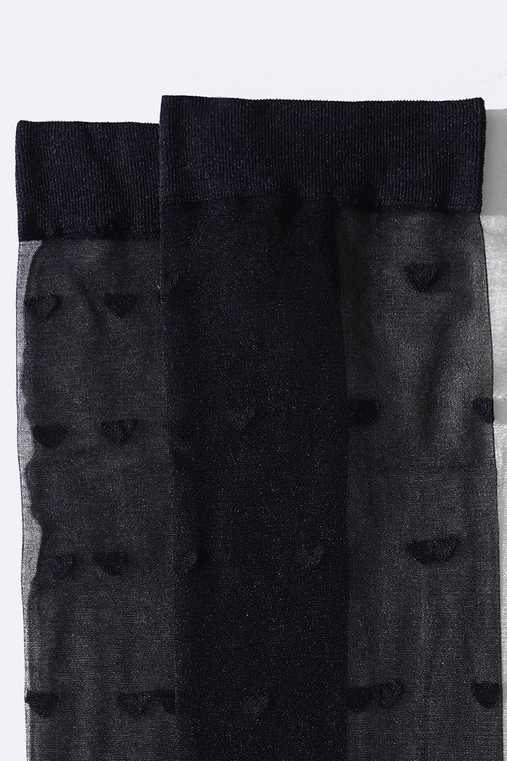 BLACK SHEER DOT SOCKS