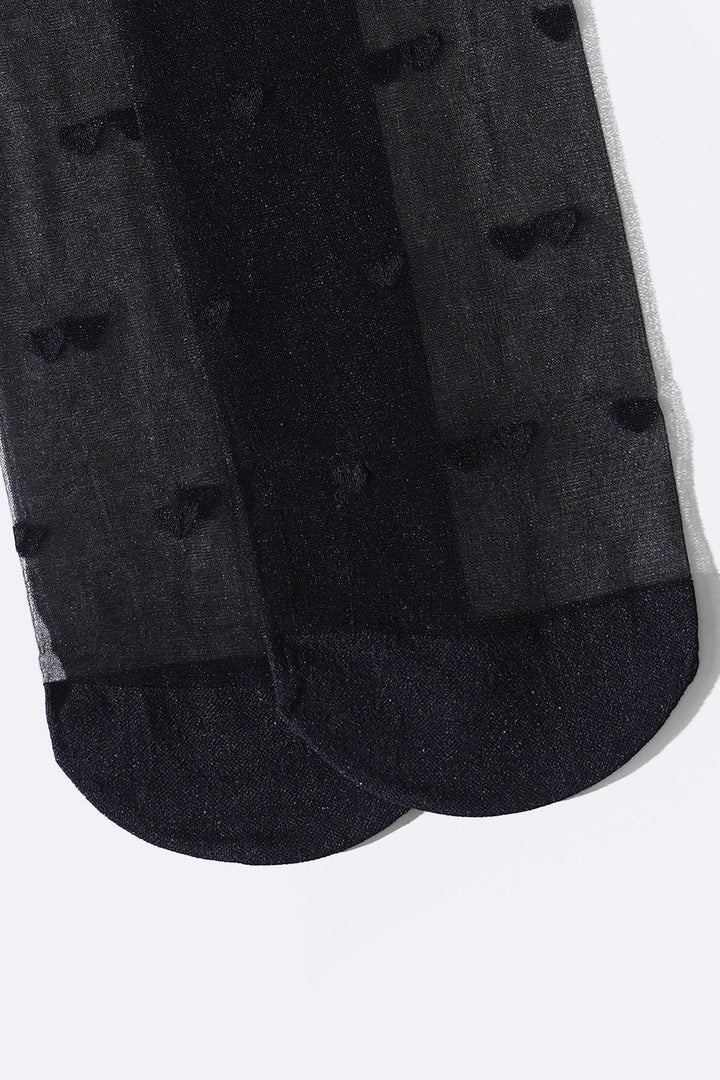 BLACK SHEER DOT SOCKS