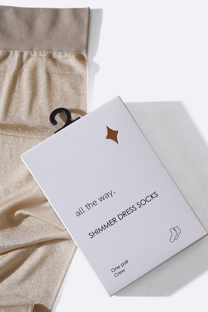 NUDE SHIMMER DRESS SOCKS