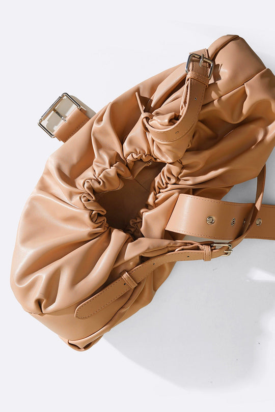 BEIGE CROISSANT SHOULDER BAG