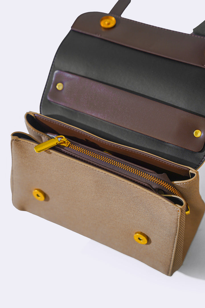 BEIGE TOP HANDLE SATCHEL