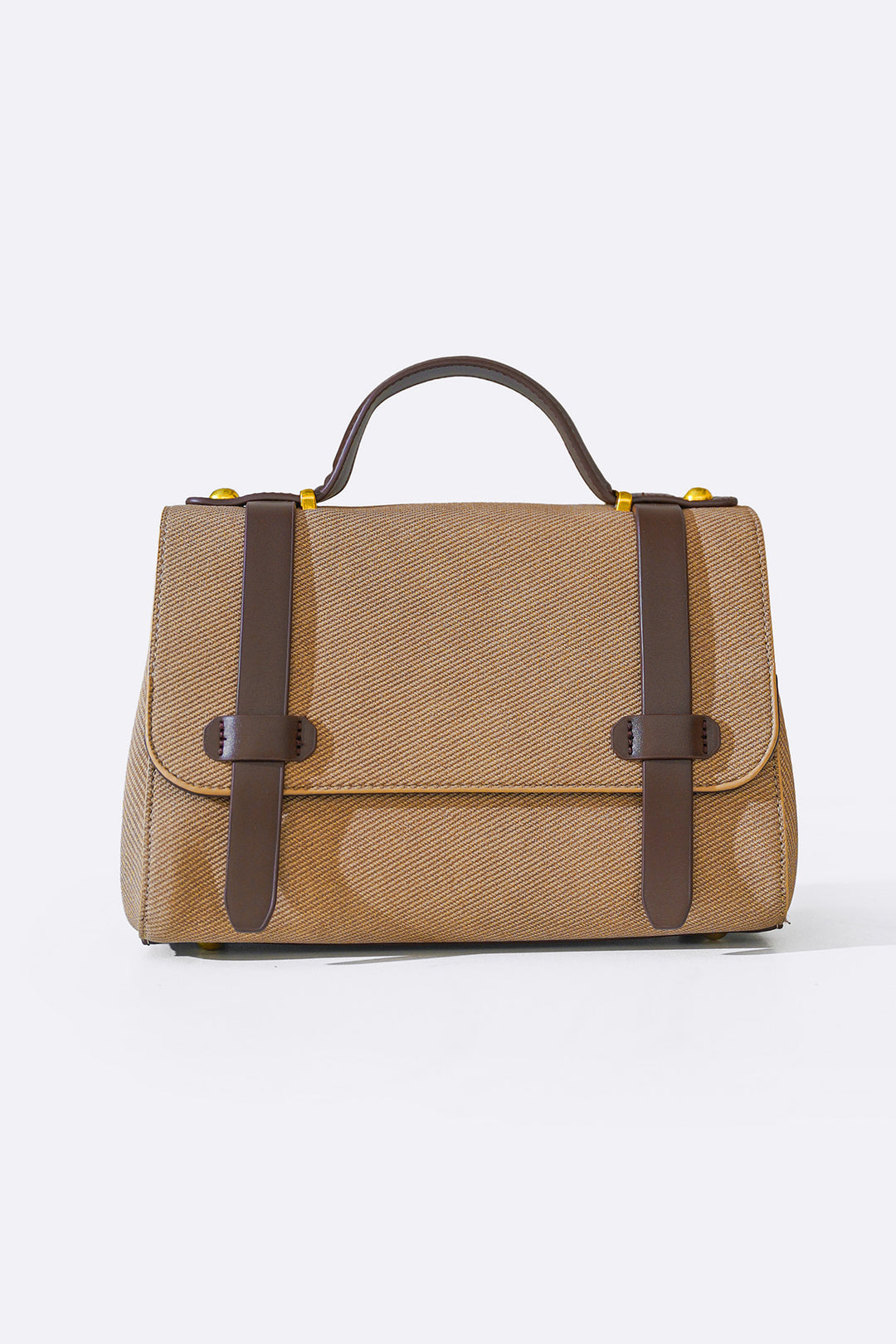 BEIGE TOP HANDLE SATCHEL