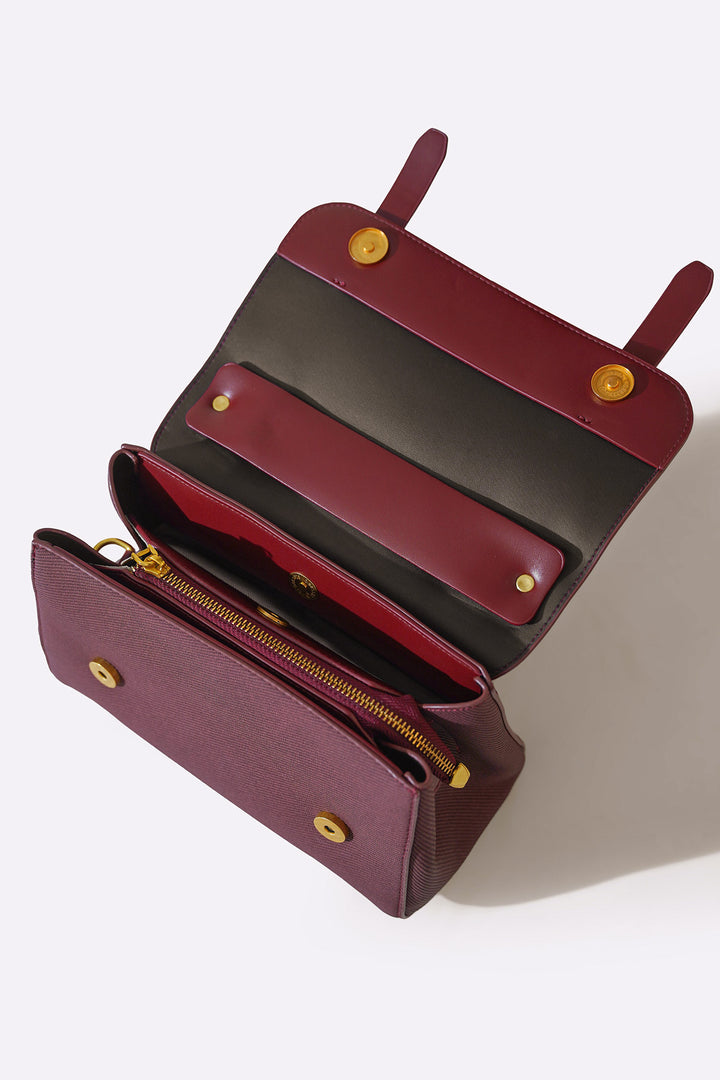 MAROON TOP HANDLE SATCHEL