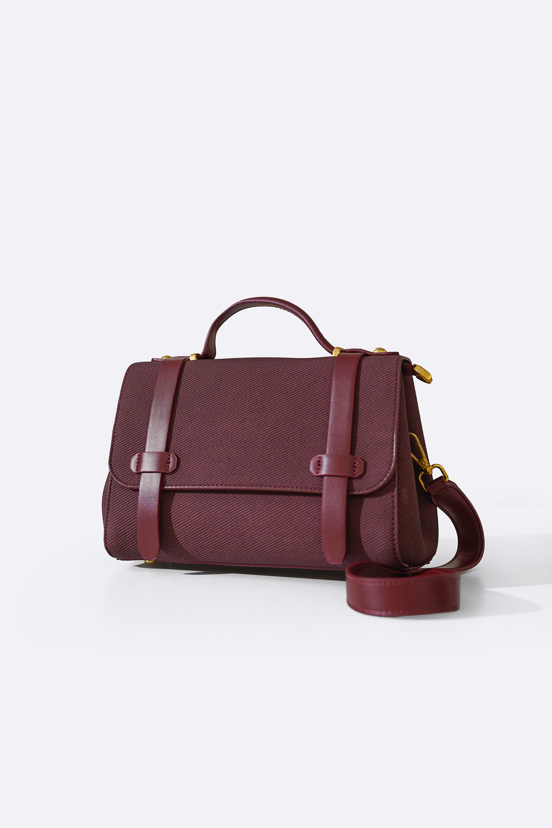 MAROON TOP HANDLE SATCHEL