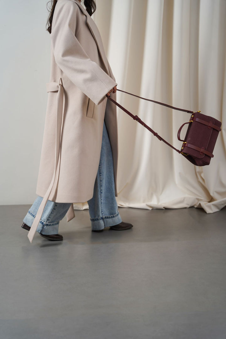 MAROON TOP HANDLE SATCHEL