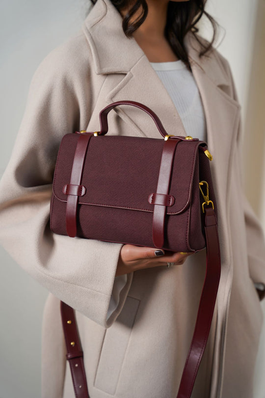 MAROON TOP HANDLE SATCHEL