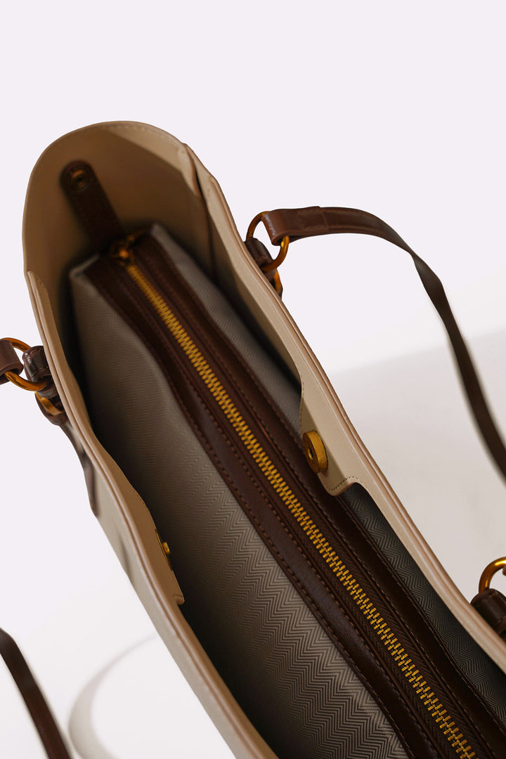 CREAM MESSENGER TOTE