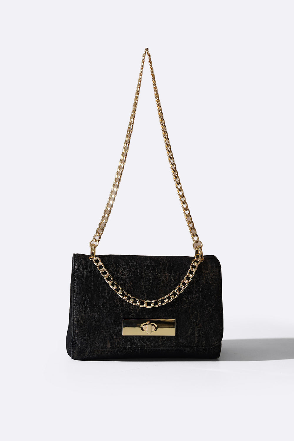 BLACK MIDNIGHT BAG IN GENUINE SUEDE