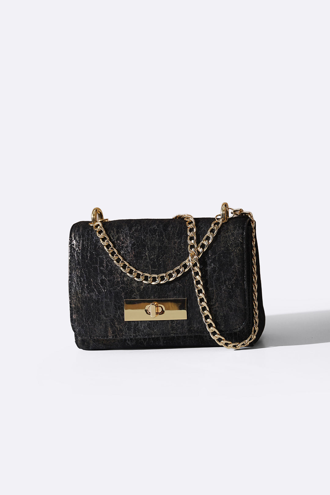 BLACK MIDNIGHT BAG IN GENUINE SUEDE