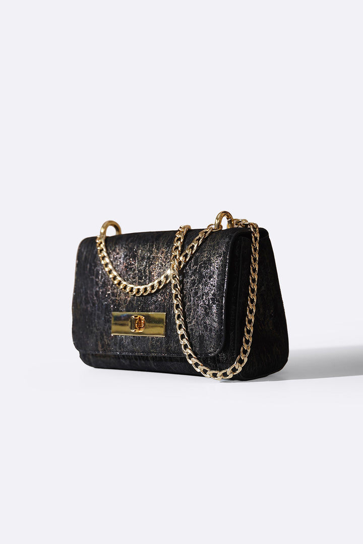 BLACK MIDNIGHT BAG IN GENUINE SUEDE