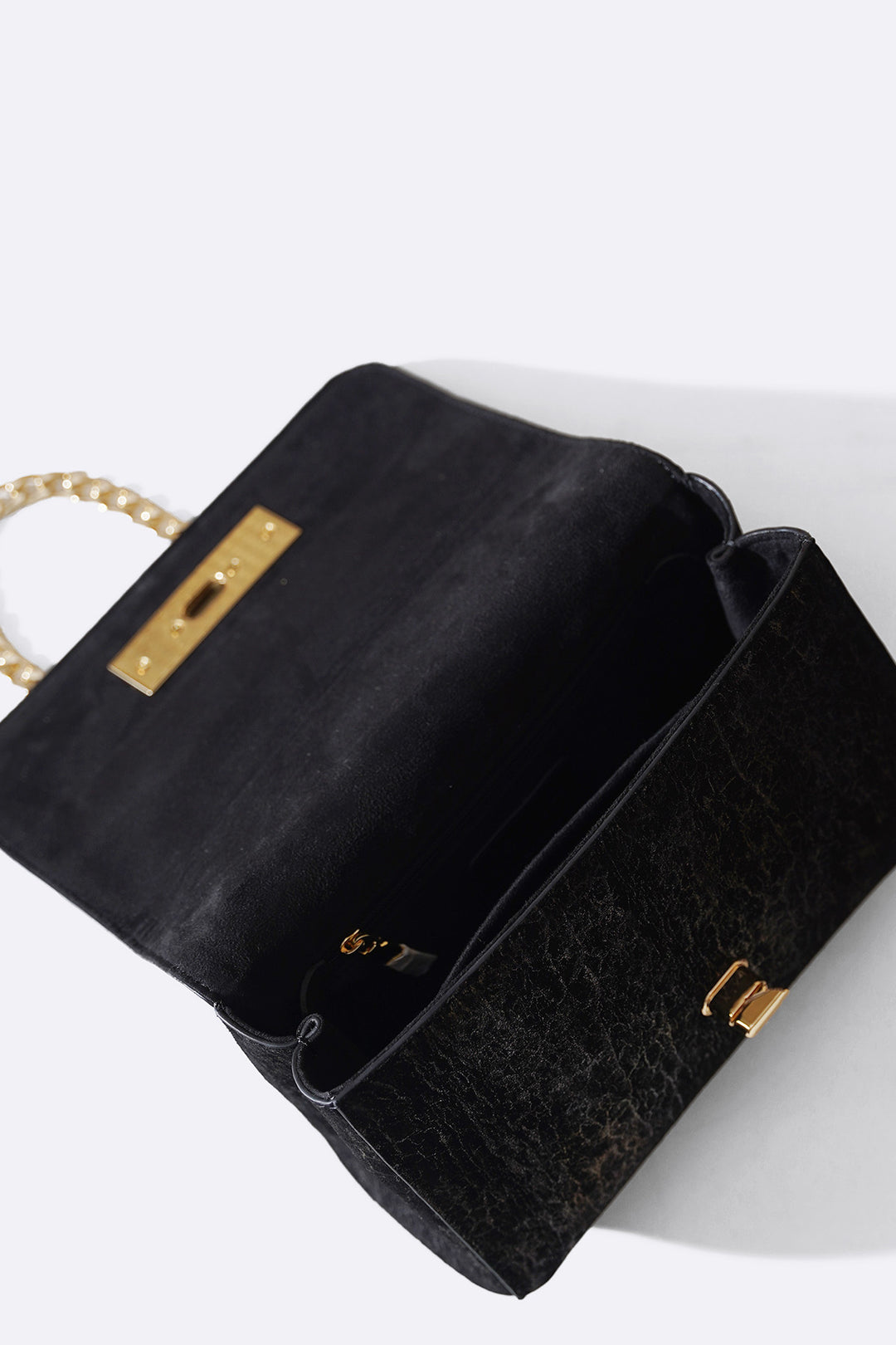 BLACK MIDNIGHT BAG IN GENUINE SUEDE