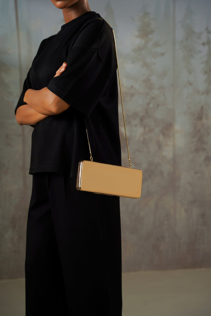 GOLD METALLIC NIGHT CLUTCH