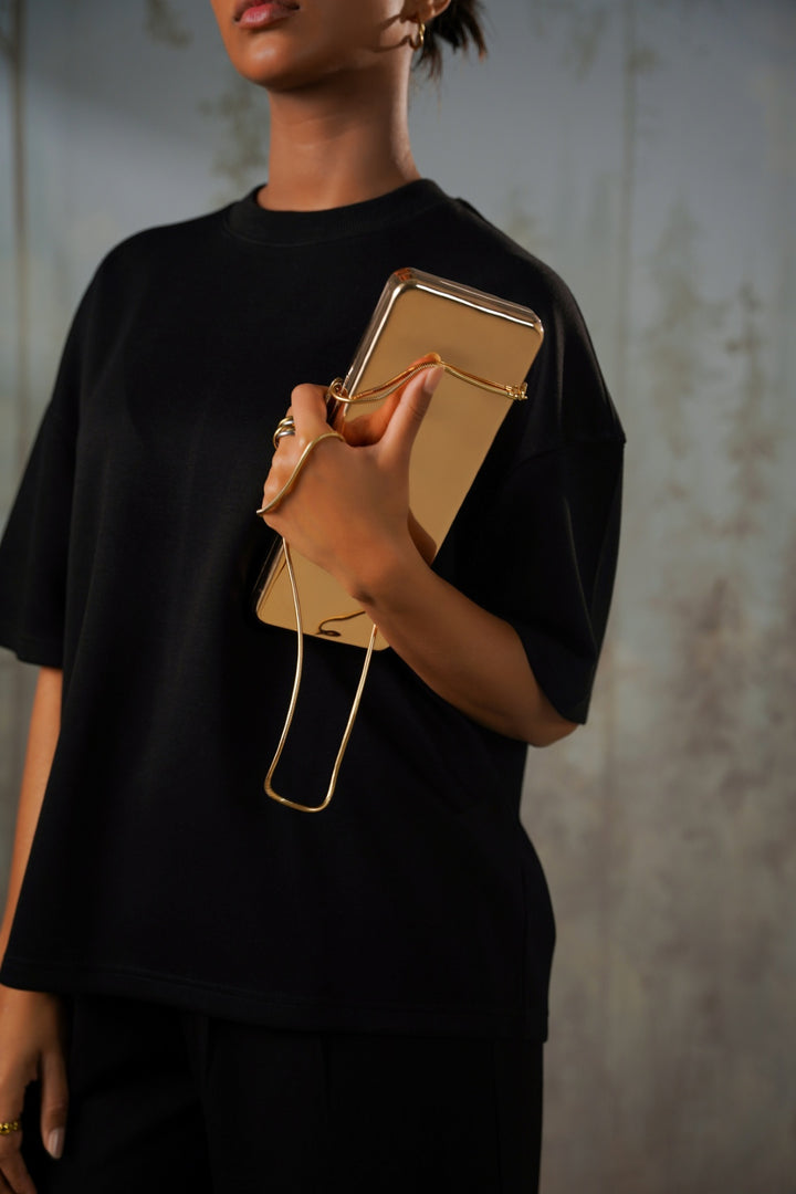 GOLD METALLIC NIGHT CLUTCH