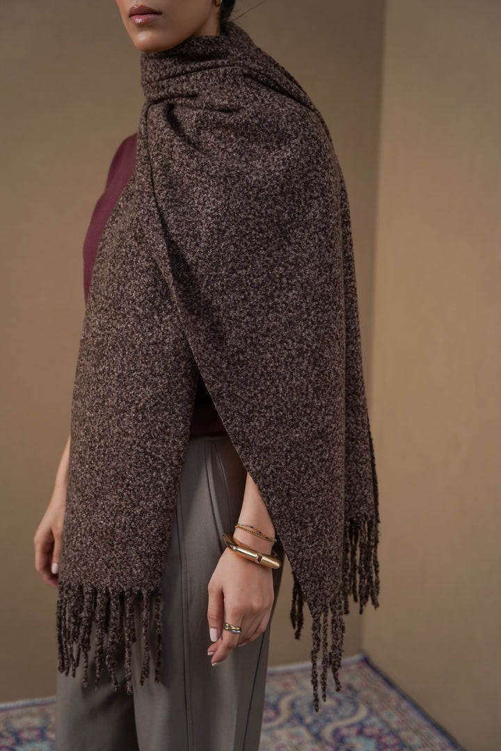 BROWN COZY MELANGE SCARF