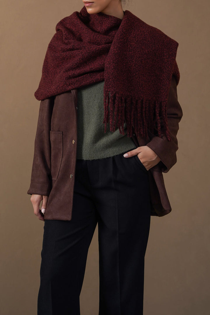 BURGUNDY COZY MELANGE SCARF