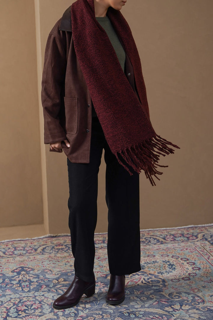 BURGUNDY COZY MELANGE SCARF