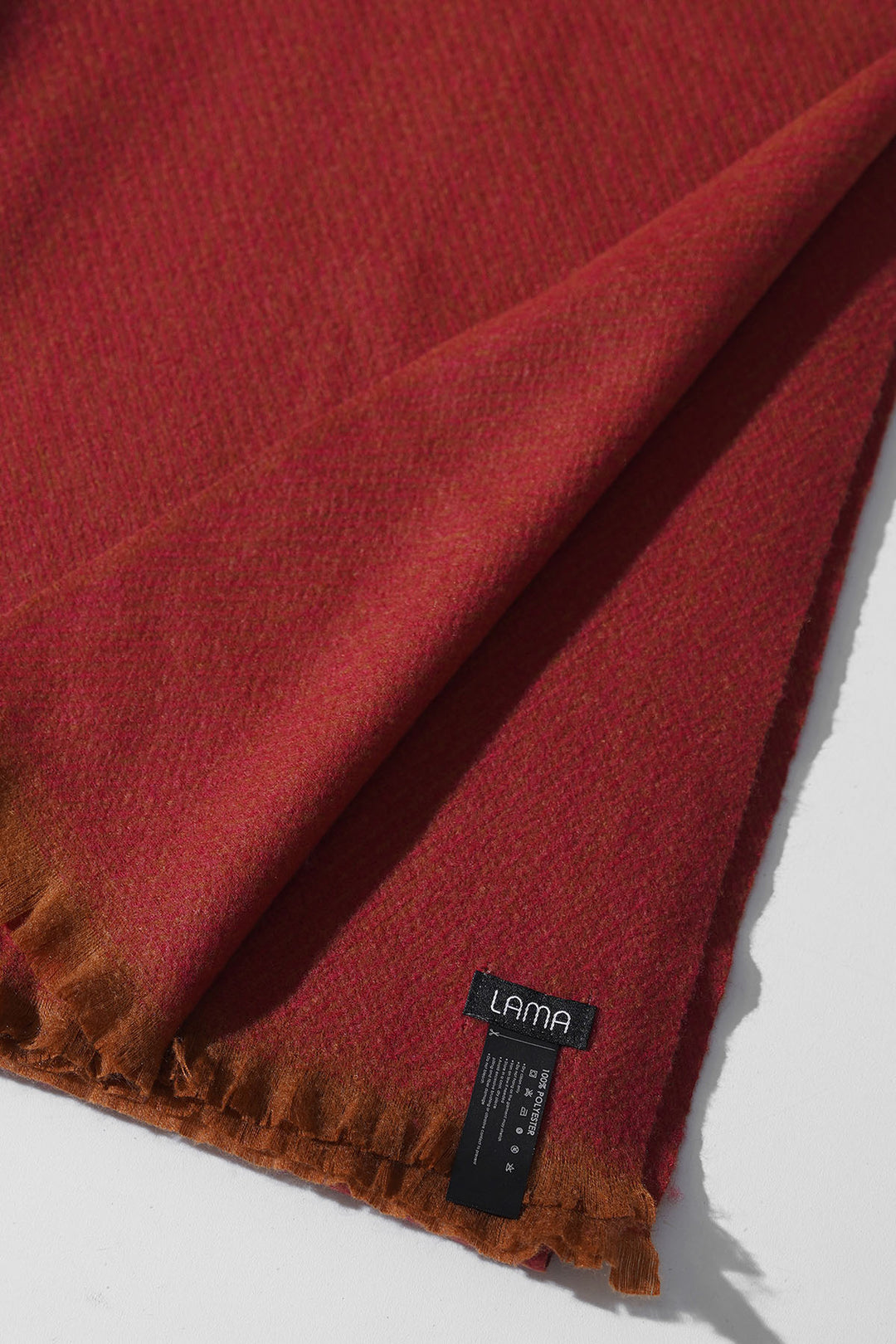 RUST PLUSH TWILL SCARF