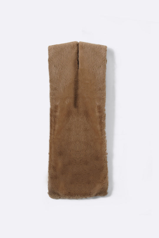 BEIGE FUR CROSSOVER WARMER