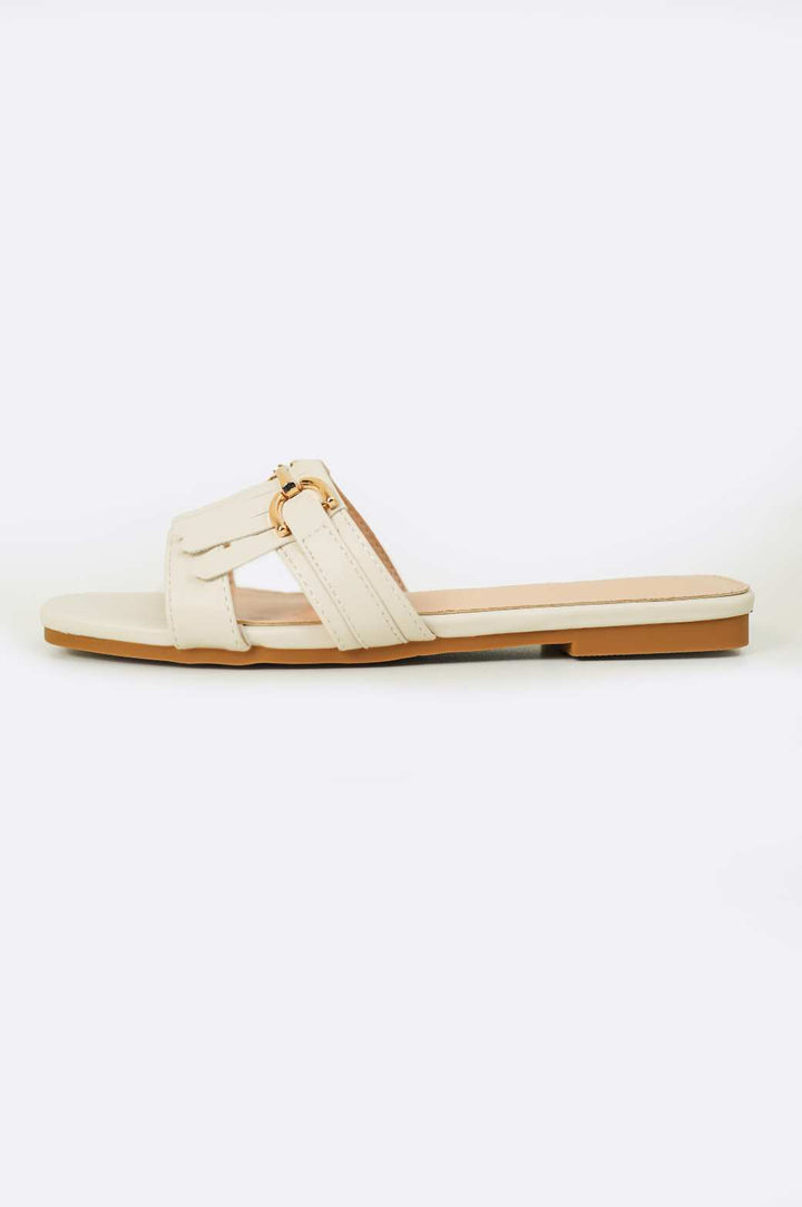 OFF WHITE CLASSIC FRINGE SLIDES