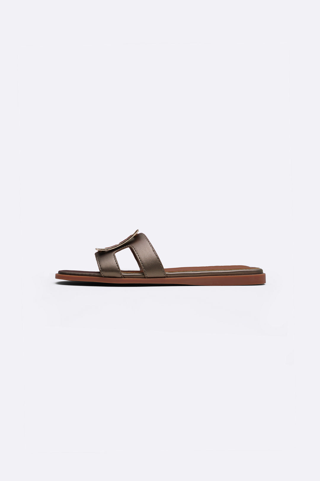 GUN SQUARE BUCKLED SLIDES