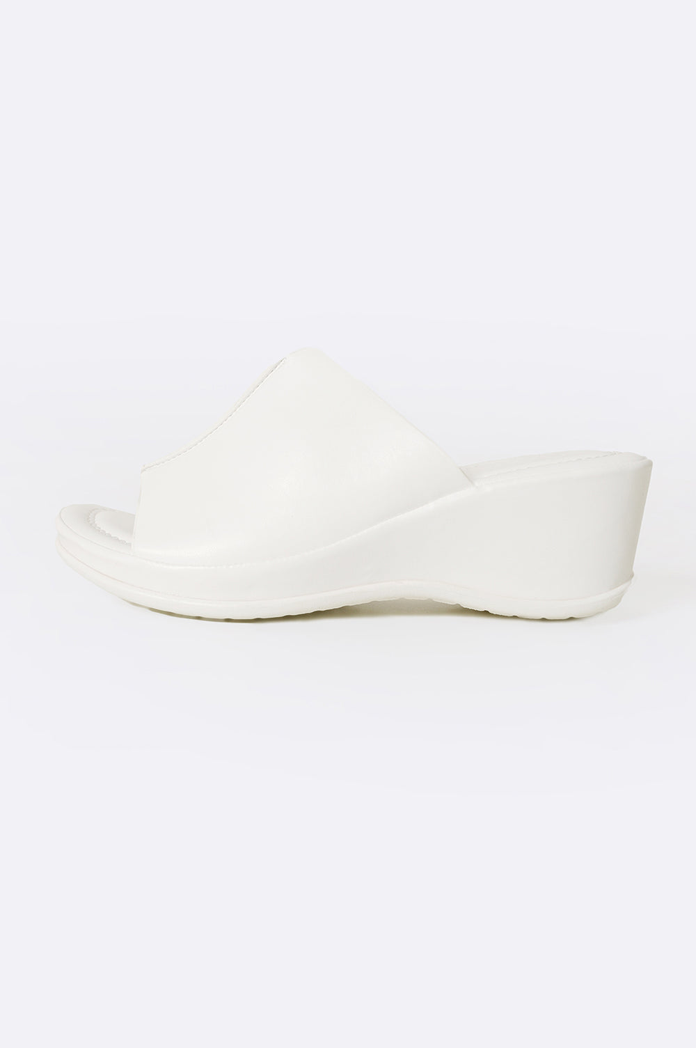 WHITE WIDE VAMP WEDGE
