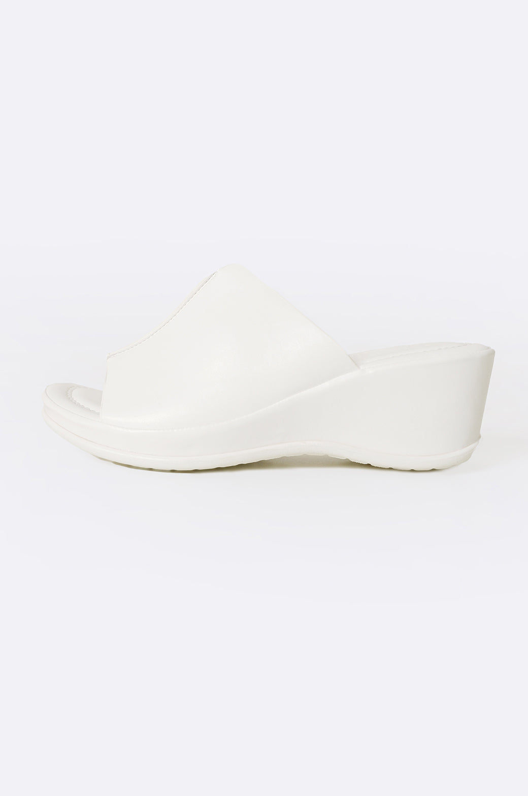 WHITE WIDE VAMP WEDGE