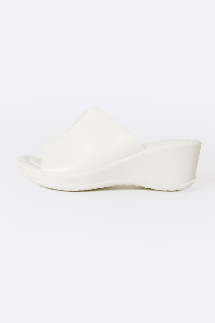 WHITE WIDE VAMP WEDGE