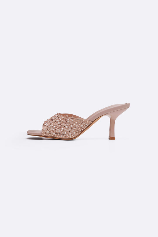 NUDE GLITTER BEAD STILETTO
