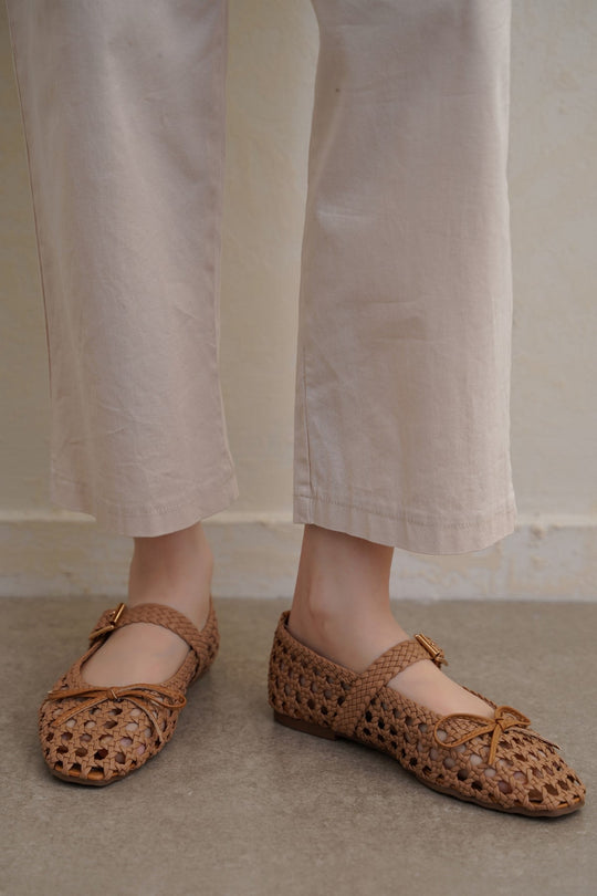 KHAKI ASHBY WOVEN PUMPS