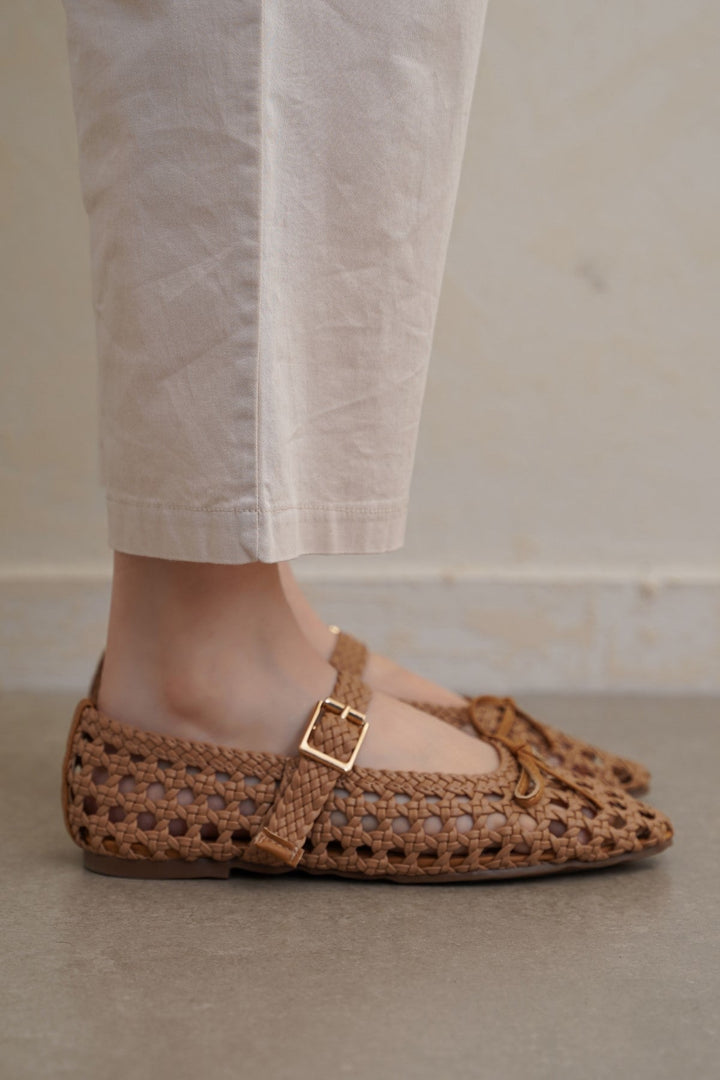 KHAKI ASHBY WOVEN PUMPS