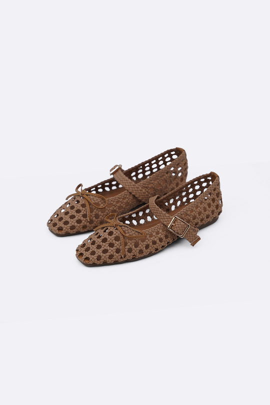 KHAKI ASHBY WOVEN PUMPS