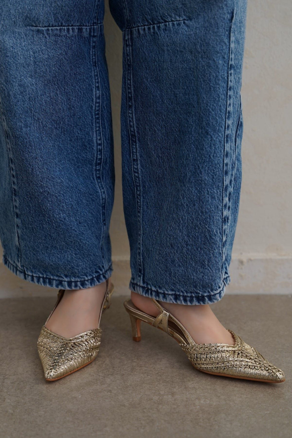 GOLD LINETTI PARTY HEELS