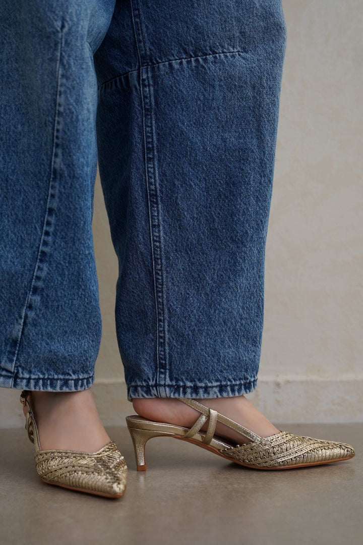 GOLD LINETTI PARTY HEELS