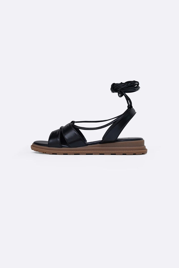 BLACK SOFT GLADIATOR SANDALS