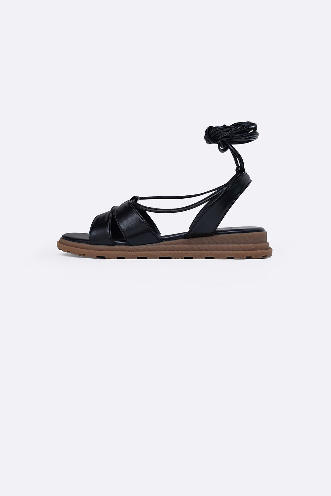 BLACK SOFT GLADIATOR SANDALS